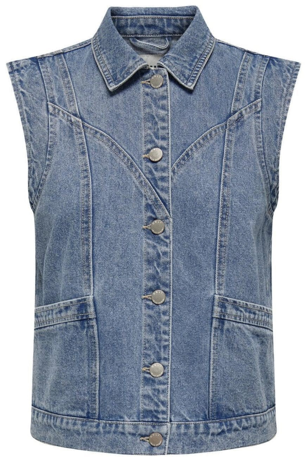 Only - Onlkennedy Sl Waistcoat - 4072086 Medium Blue Denim