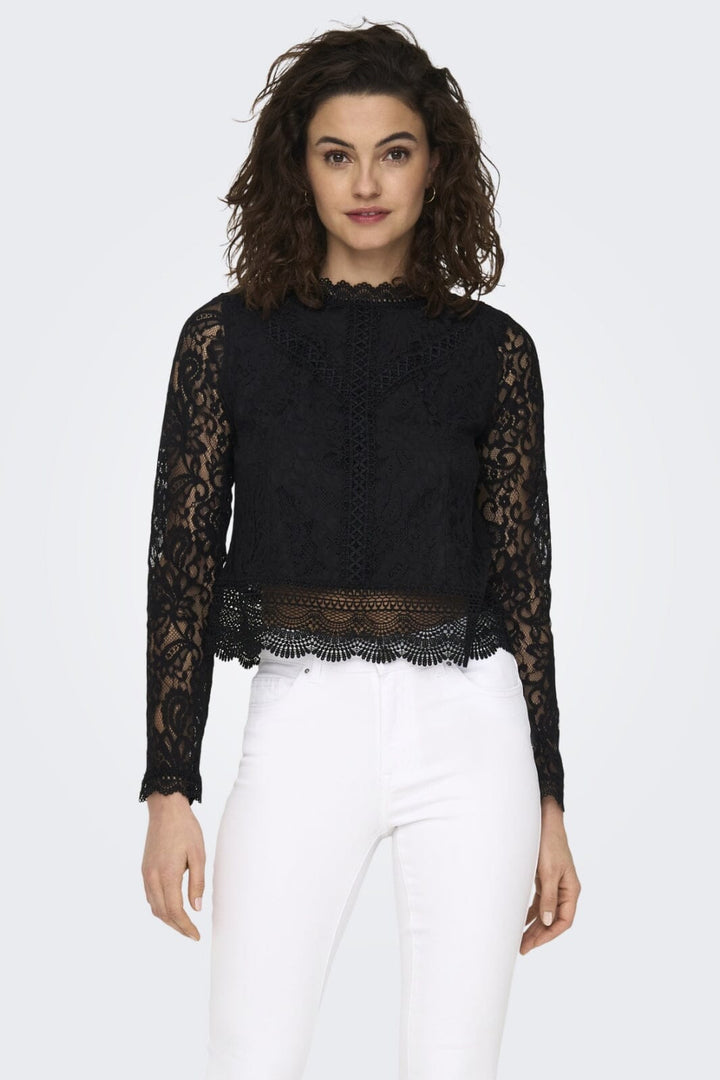 Only - Onlnew Karo Ls Lace Top - 4142378 Black