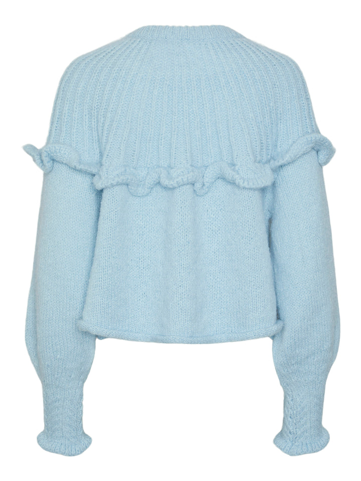 Pieces - Pcrikka Ls Oneck Knit - 4689667 Angel Falls