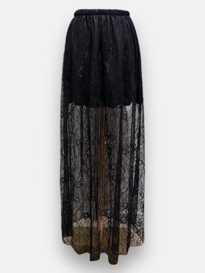 A-bee - Long Lace Skirt 3198 5 - Black