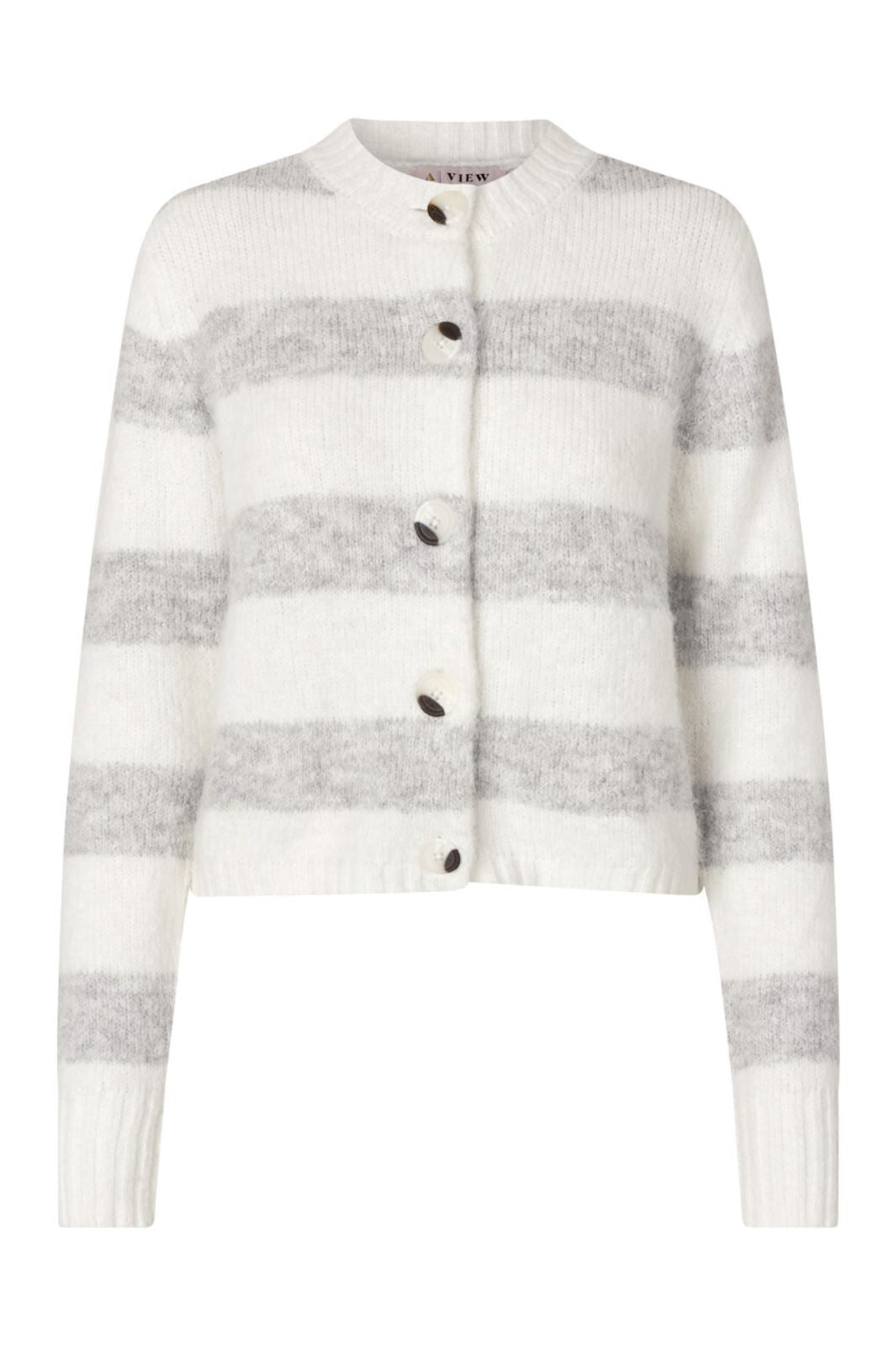 A-View - Angie Knit Cardigan - 284 Grey/White Cardigans 