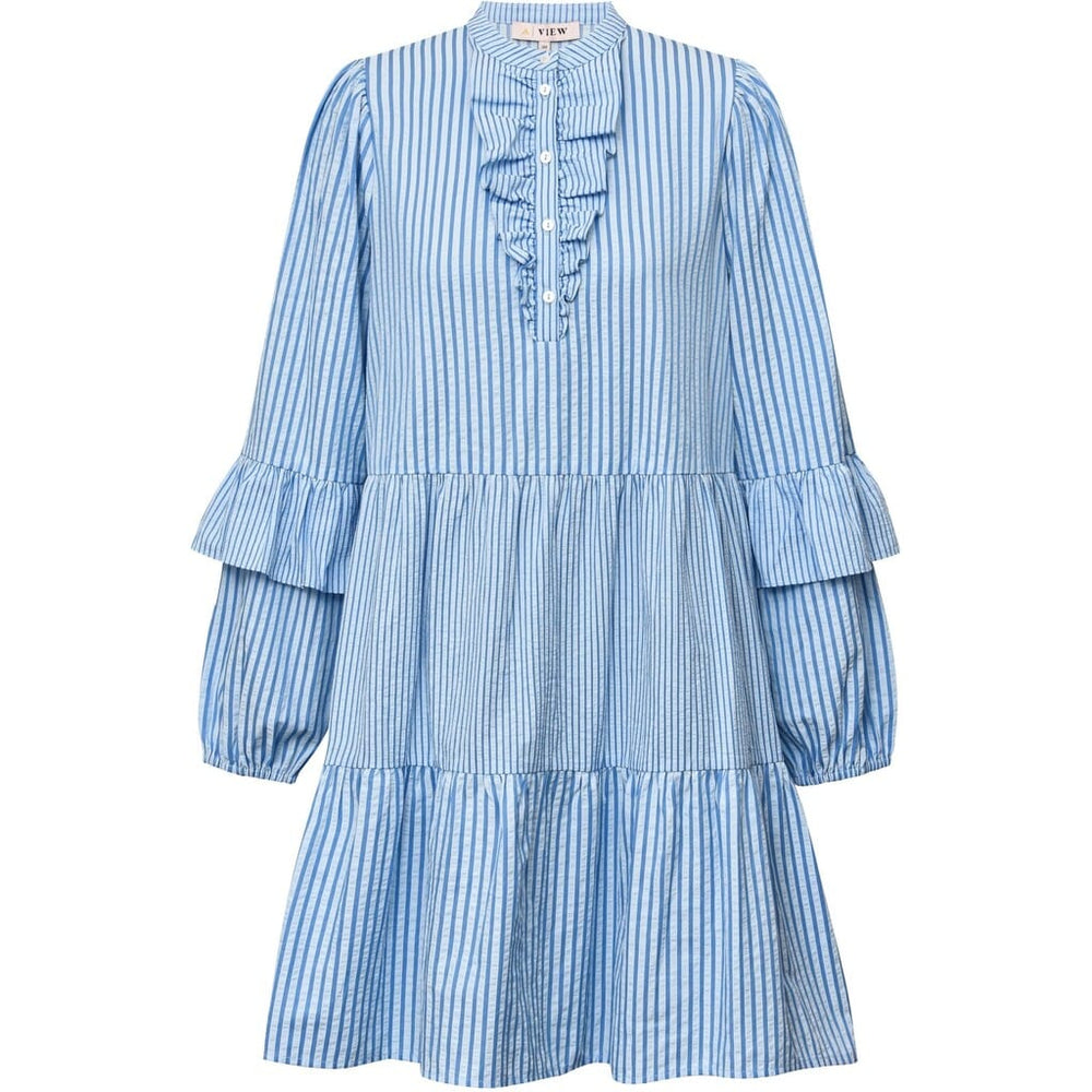 A-View - Karin Dress - 112 Blue/White Stribe Kjoler 