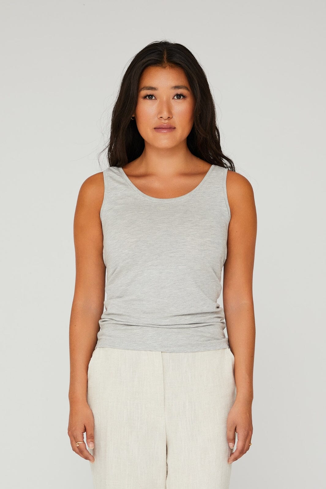 A-VIEW - Stabil Tank Top - 055 Light Grey Melange Toppe 