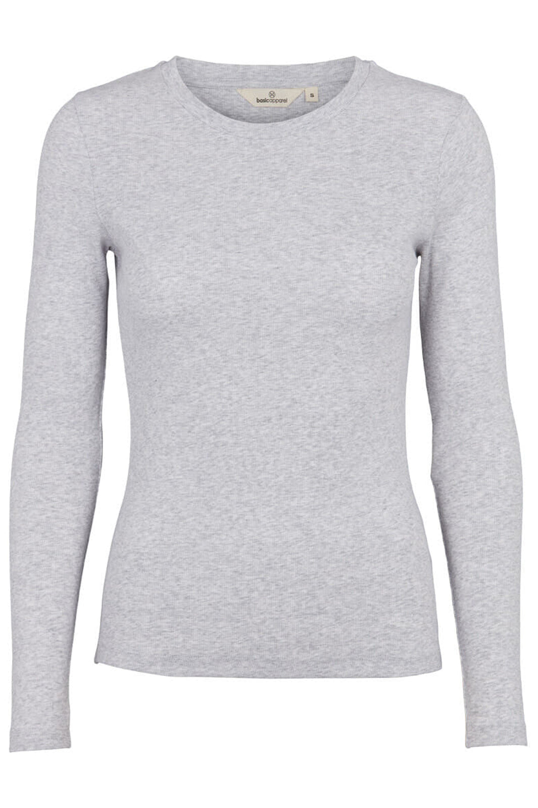 Basic Apparel - Ludmilla LS Tee GOTS - 318 Light Grey Mel. Bluser 