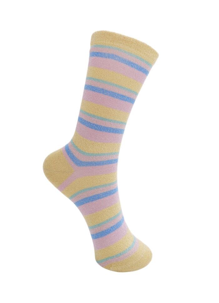 Black Colour - Bcbrandi Striped Sock 4234 - Citron Strømper 