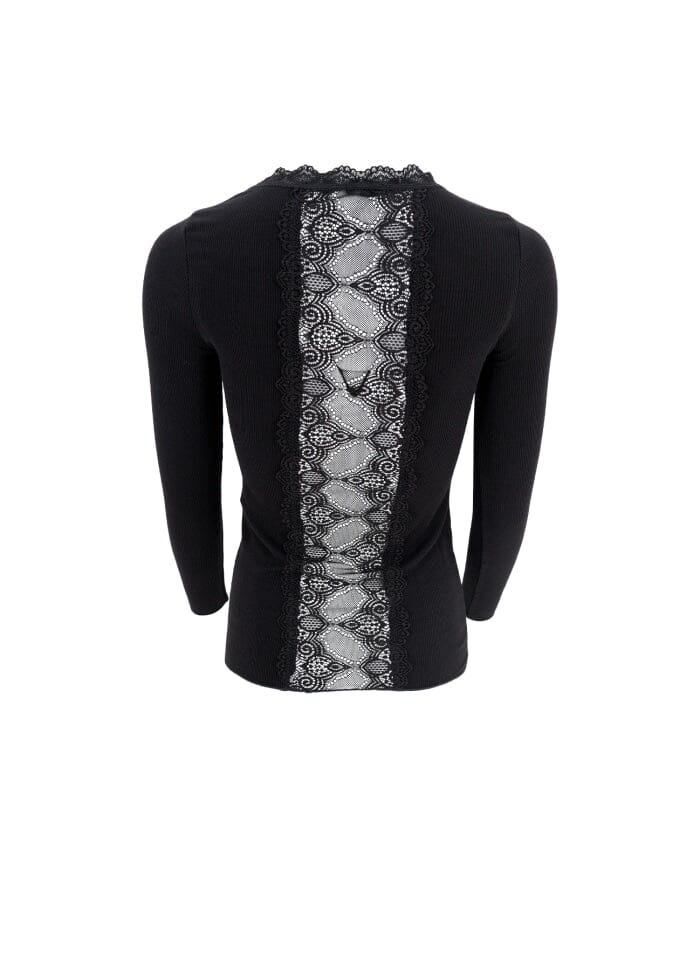 Black Colour - Bcivy Rib L/S Blouse - Black Bluser 