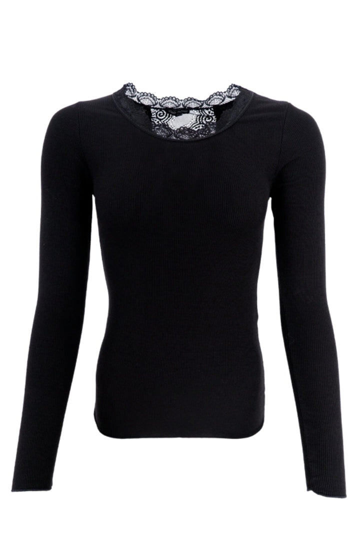 Black Colour - Bcivy Rib L/S Blouse - Black Bluser 