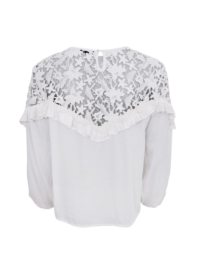 Black Colour - Bcjolanda Lace Blouse - White Bluser 