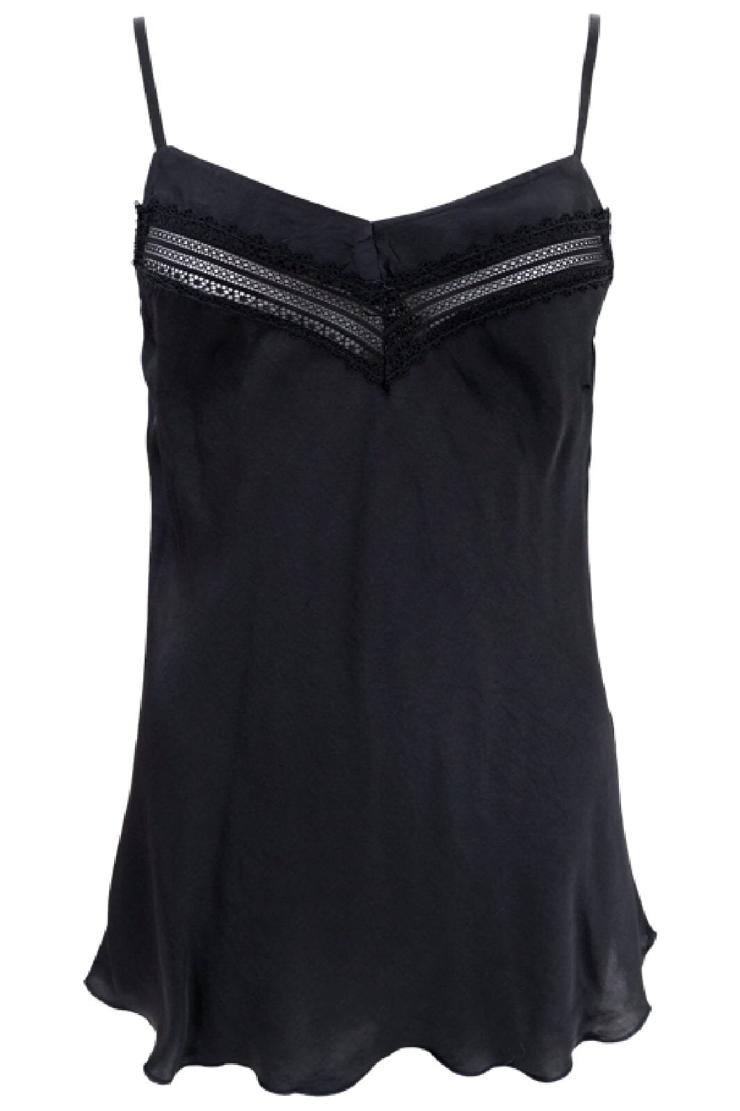 Black Colour - Bclou Satin Strap Top - Black T-shirts 