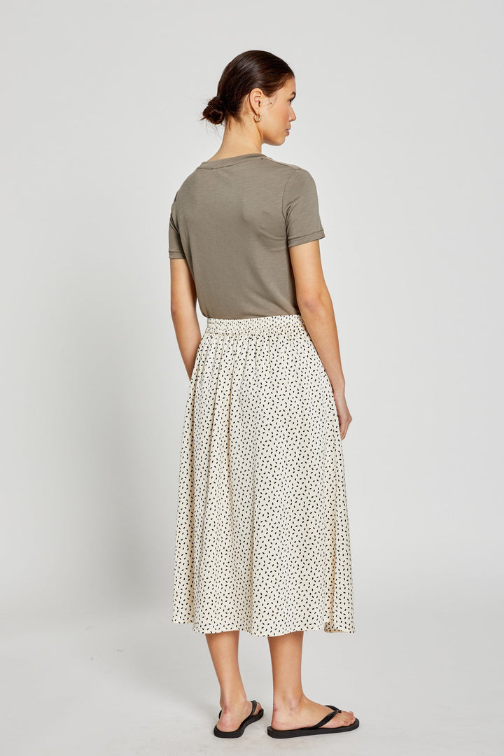 Bruuns Bazaar - AcaciaBBAmattas skirt - Cream/black dot print Nederdele 