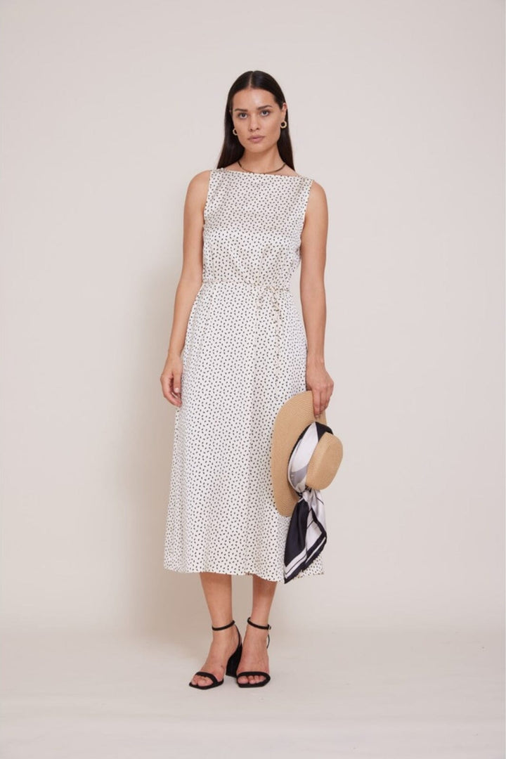 Bruuns Bazaar - AcaciaBBKarola dress - Cream/black dot print Kjoler 