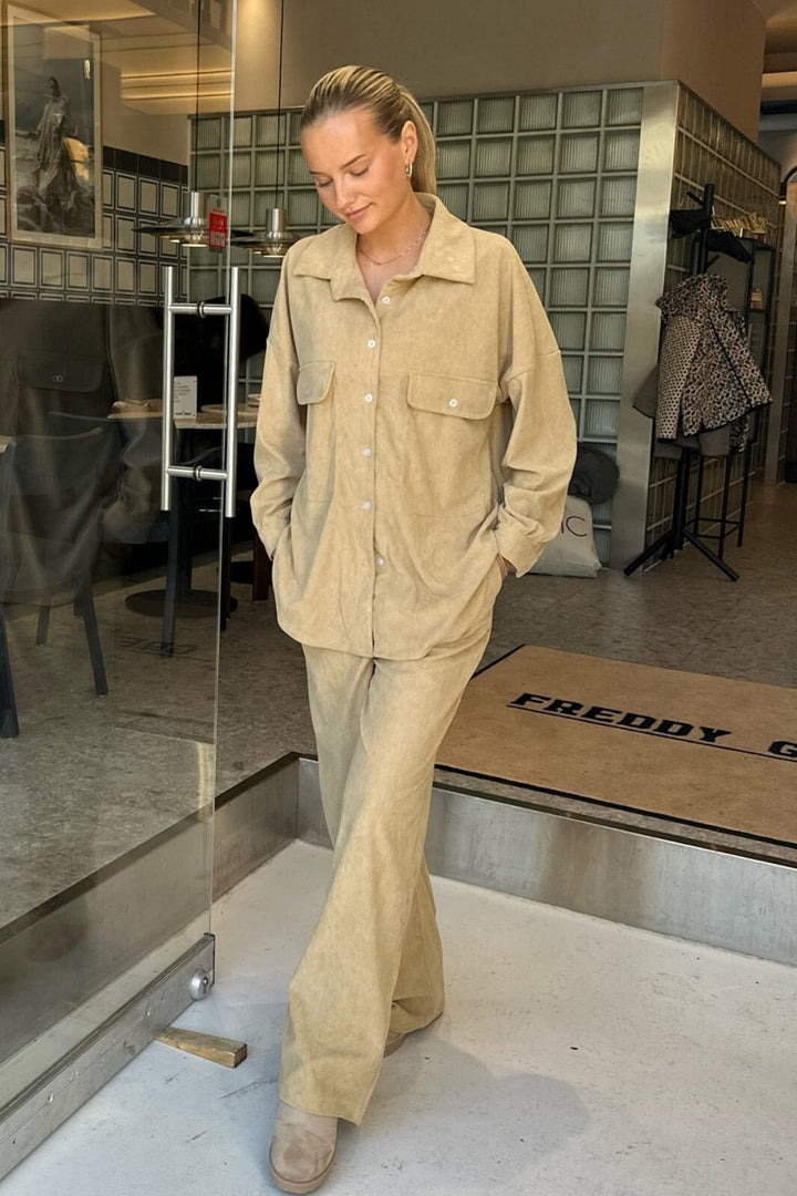 BYIC - Nannaic Oversized Shirt - lbc Light Brown Corduroy Skjorter 