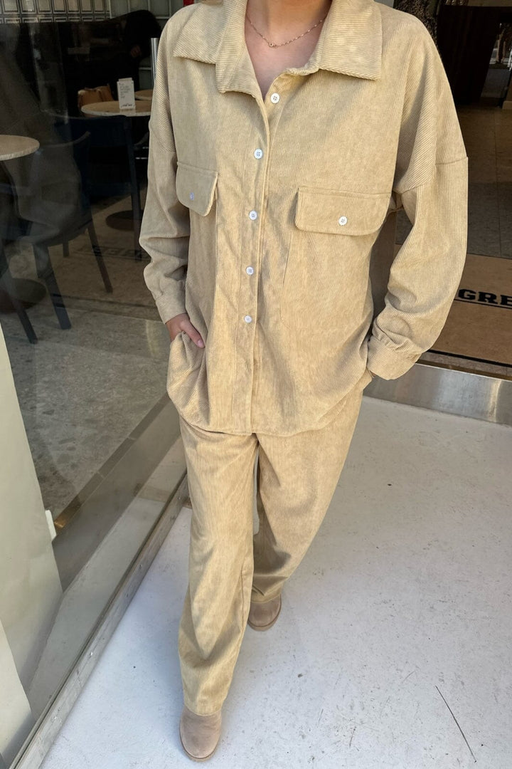 BYIC - Nannaic Oversized Shirt - lbc Light Brown Corduroy Skjorter 