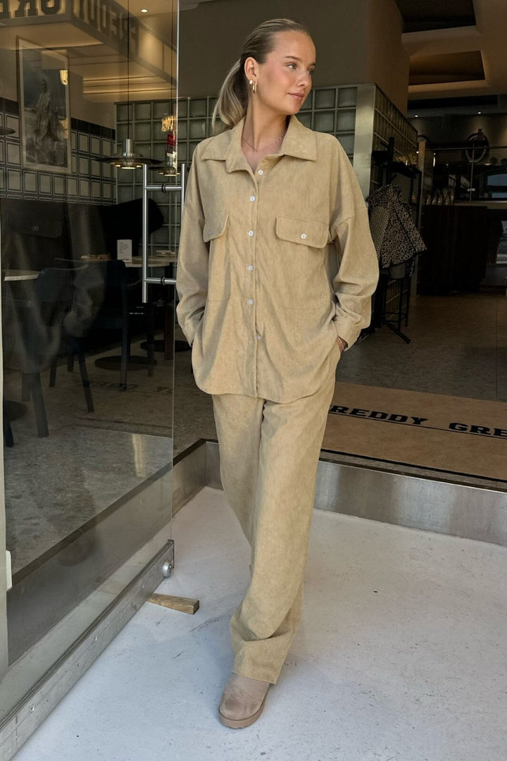 BYIC - Nannaic Oversized Shirt - lbc Light Brown Corduroy Skjorter 