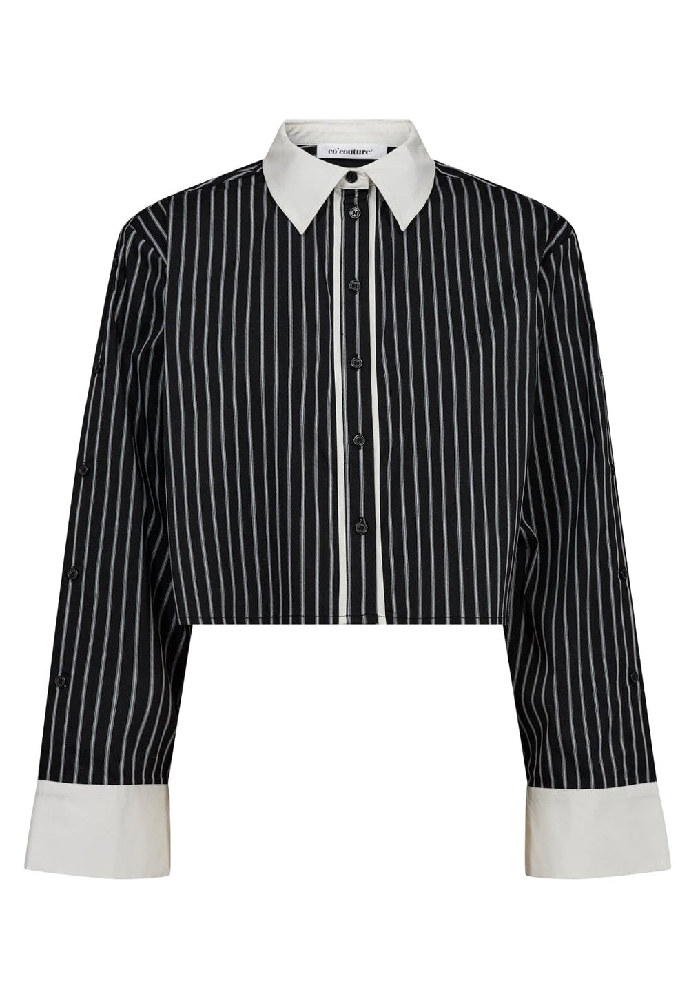 Co´couture - Dannycc Stripe Crop Shirt 35648 - 96 Black Skjorter 