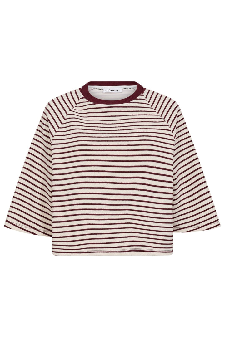 Co´Couture - Erincc Stripe Tee 33130 - 40186 - Whiteburgundy