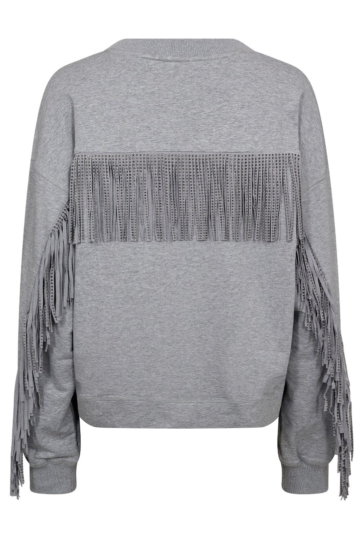 Co´Couture - Studcc Fringe Sweat 37031 - 138 - Light Grey