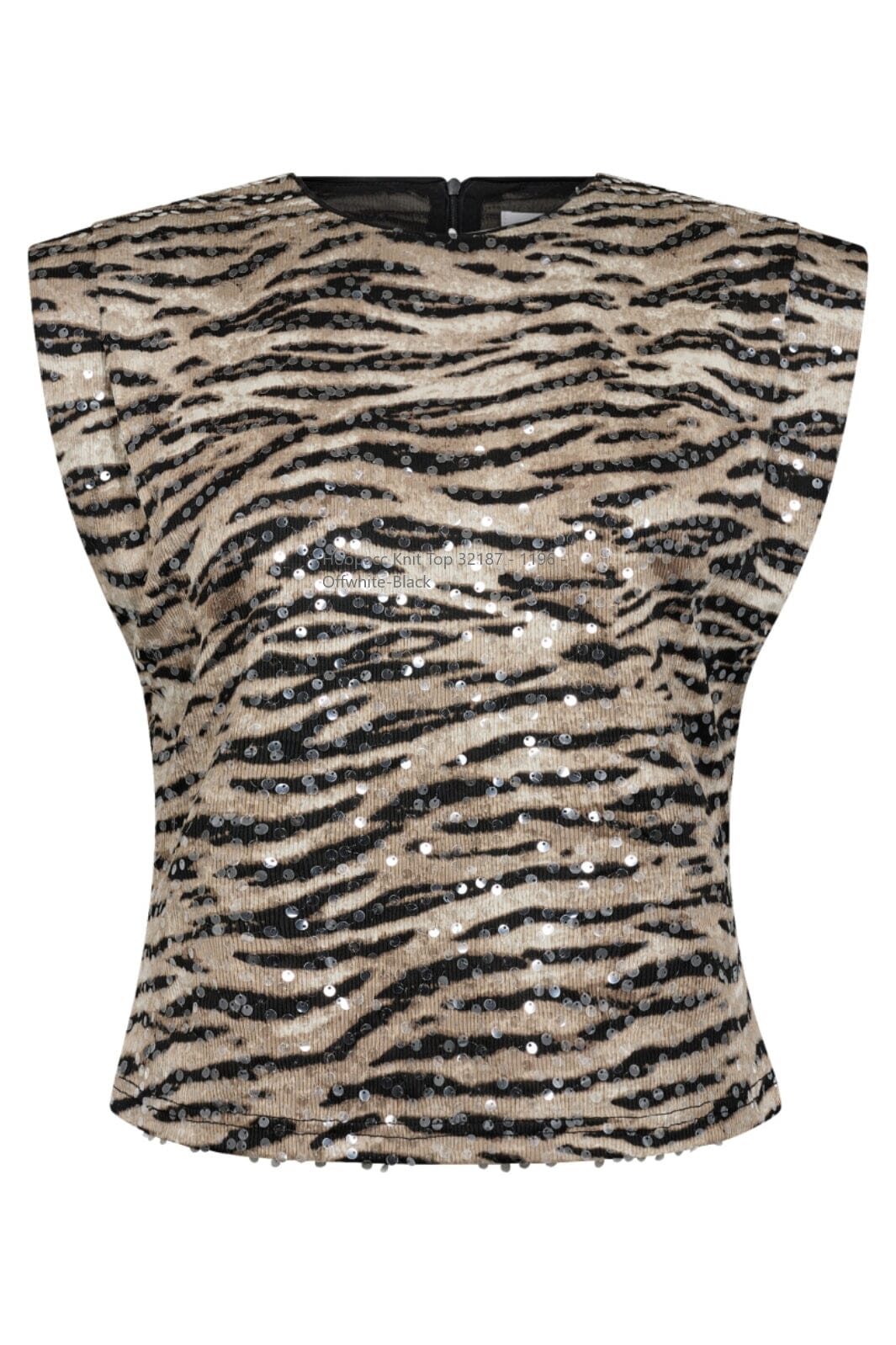 Co´Couture - Tigercc Sequin Top 33132 - 199 - Bone