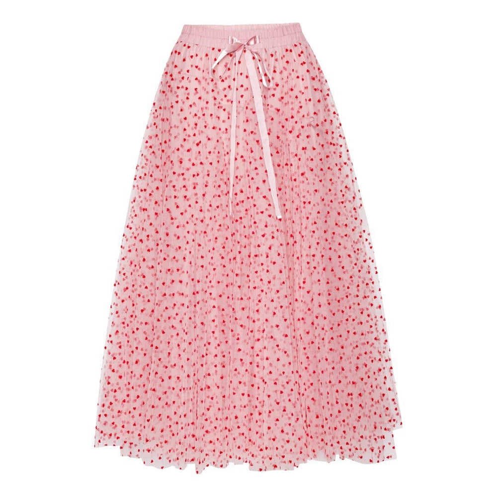 EMM Copenhagen - Daisy Skirt - Pink w Red Hearts Nederdele 