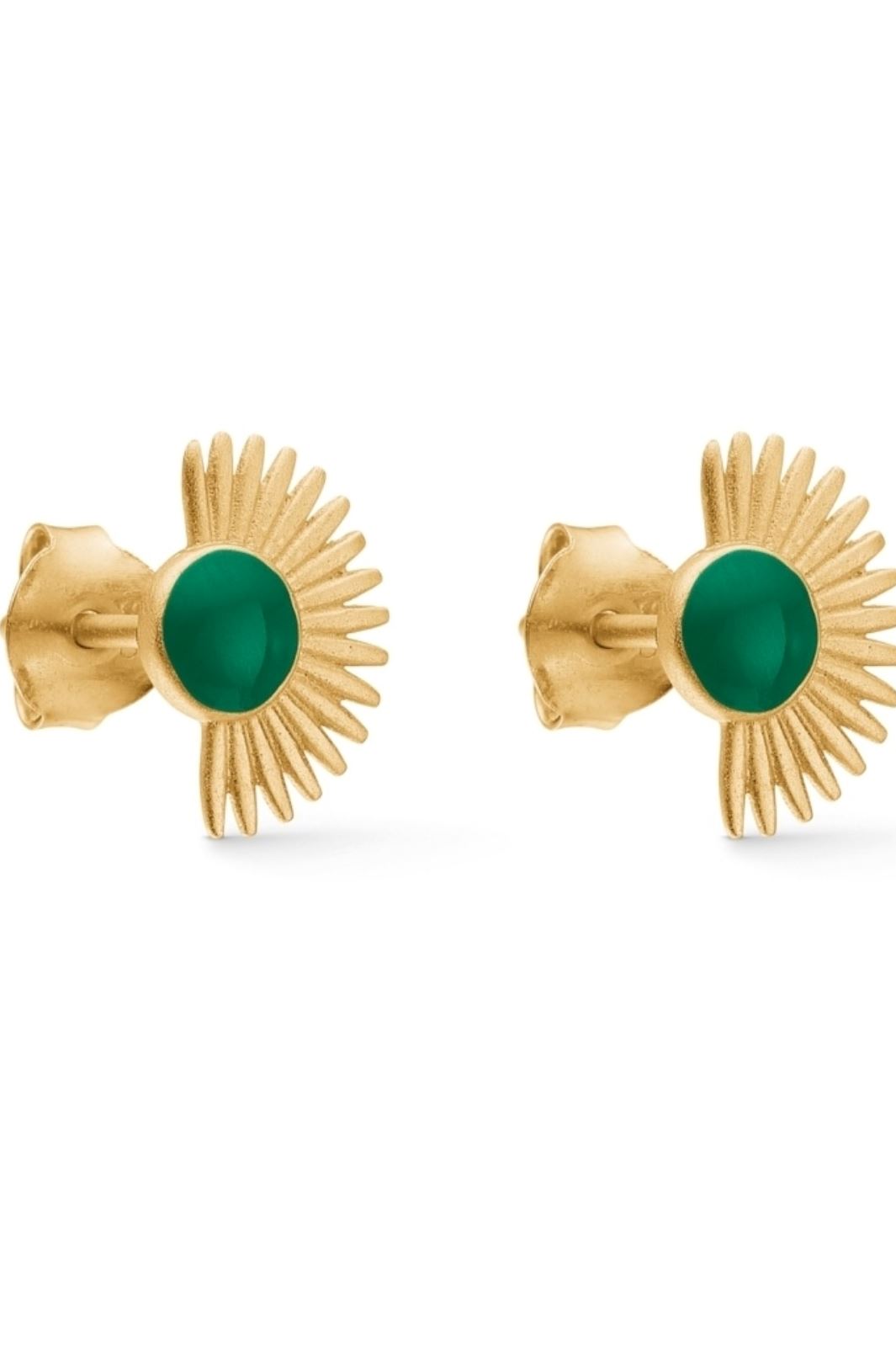 Enamel Copenhagen - Studs, Soleil - 42 Petrol Green Øreringe 