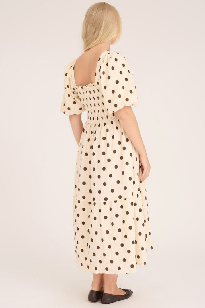 A-View - Cheri Dot Dress - 186 Sand/Brown