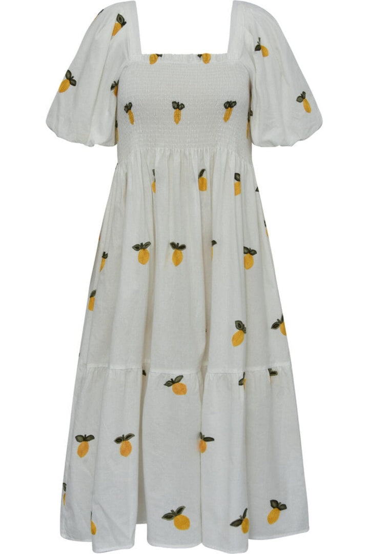 A-View - Cheri Fruit Dress - 200 White/Yellow