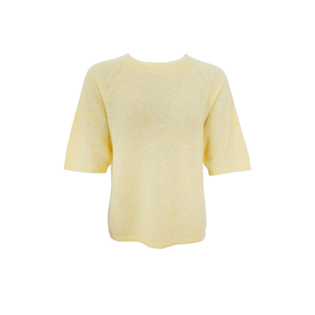 Forudbestilling - Black Colour - Bcdell Knit Jumper - Pastel Yellow Strikbluser 