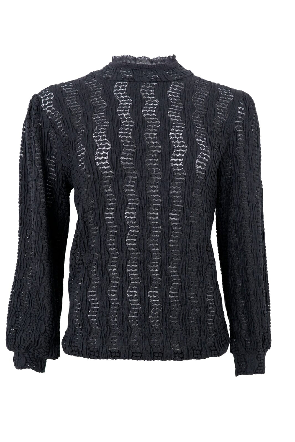 Forudbestilling - Black Colour - Bceleonora Lace Blouse W. Turtleneck - Black Bluser 