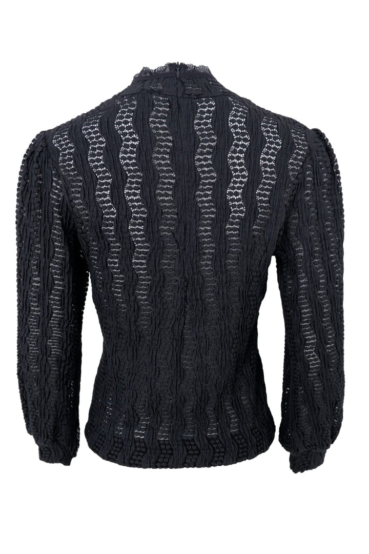 Forudbestilling - Black Colour - Bceleonora Lace Blouse W. Turtleneck - Black Bluser 