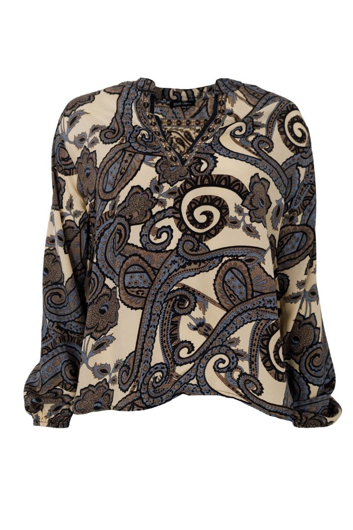 Forudbestilling - Black Colour - Bcluna Blouse - Grey Paisley Bluser 