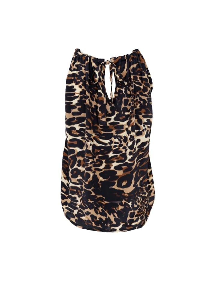 Forudbestilling - Black Colour - Bcluna Bow Top - Leopard Toppe 