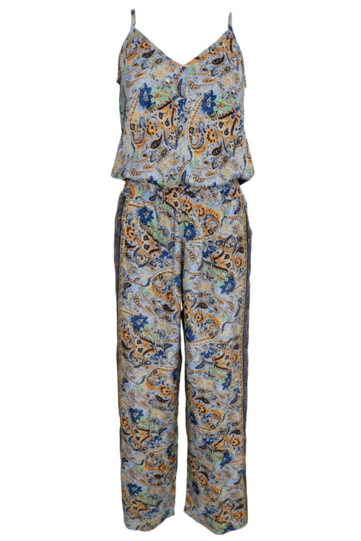 Forudbestilling - Black Colour - Bcluna Ella Jumpsuit - Botanical Blue Bukser 