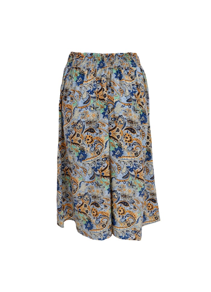 Forudbestilling - Black Colour - Bcluna Regular Midi Skirt - Botanical Blue Nederdele 