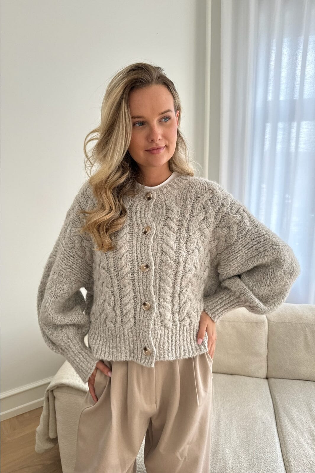 Forudbestilling - BYIC - Ellaic Cardigan - lgreige Light Greige Cardigans 