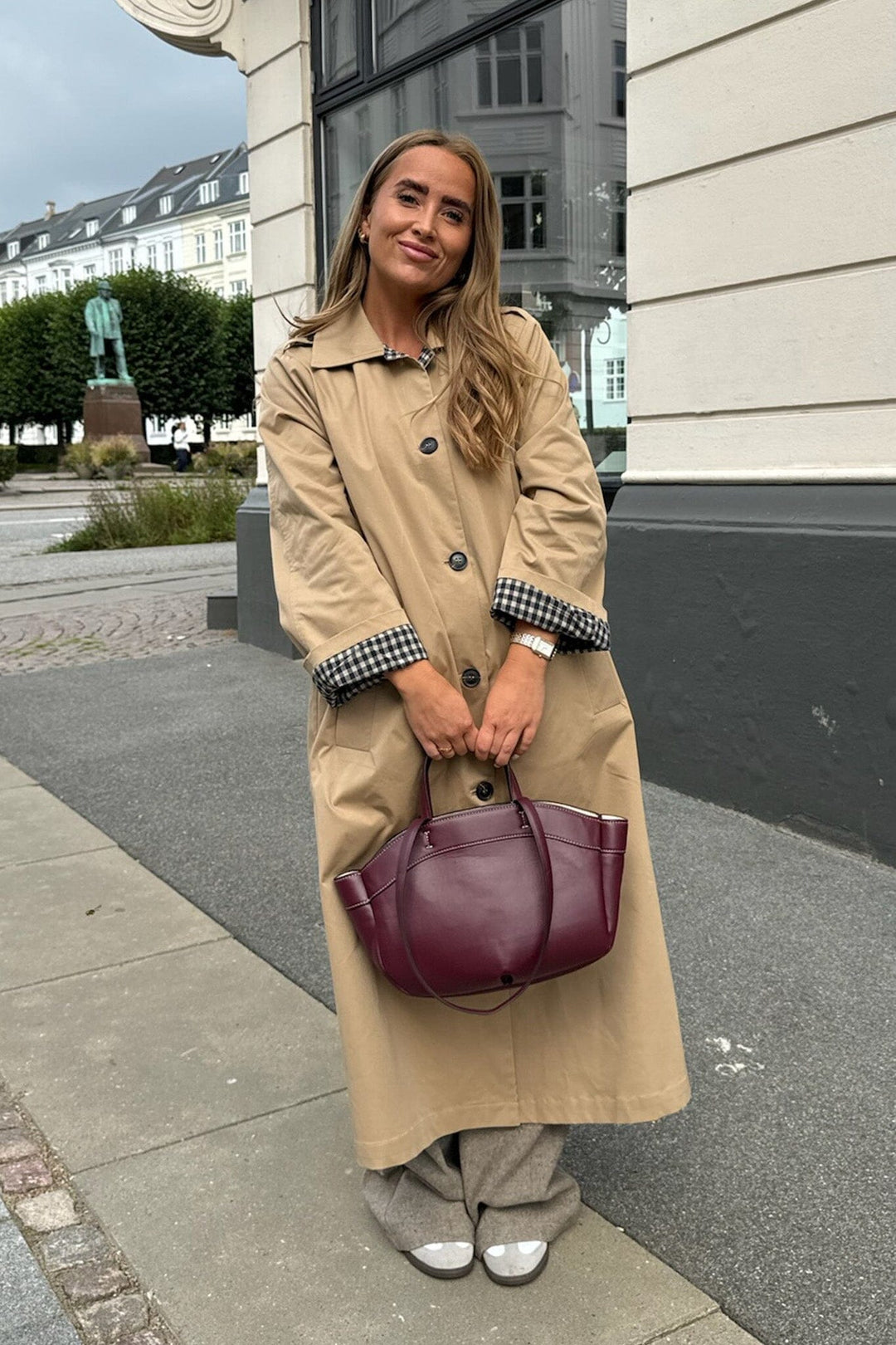 Forudbestilling - BYIC - Violaic Trenchcoat - bwc Beige W. Checks Frakker 