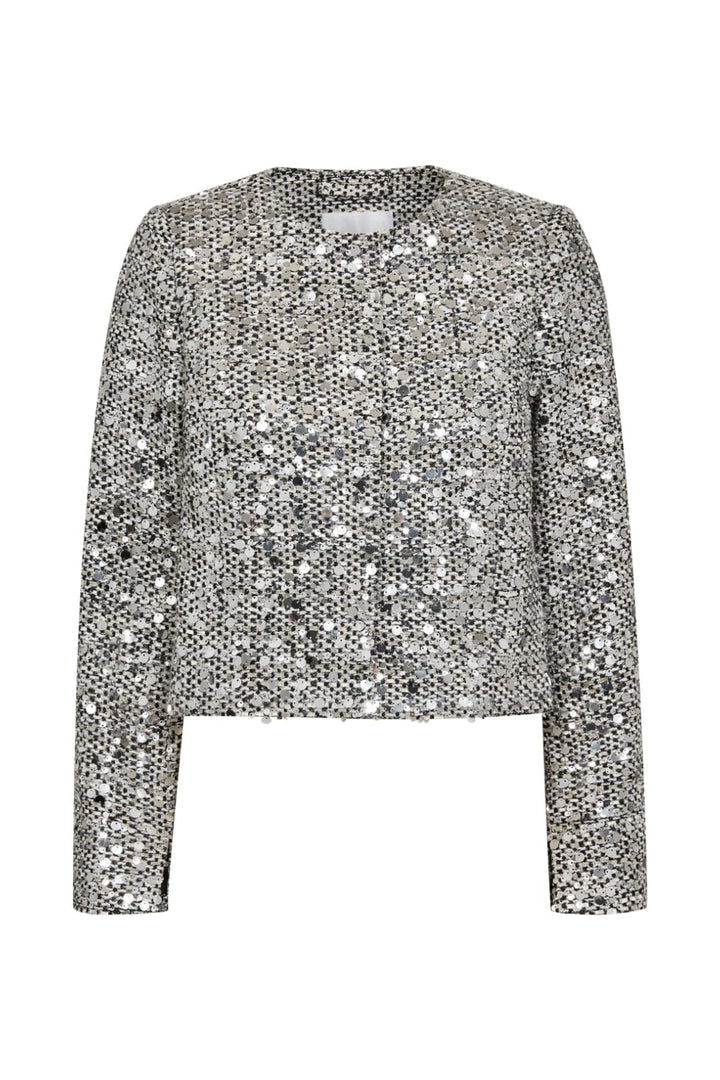 Forudbestilling - Co´couture - Bouclecc Sequin Cocktailjacket 30257 - 40096 Whiteblack Jakker 