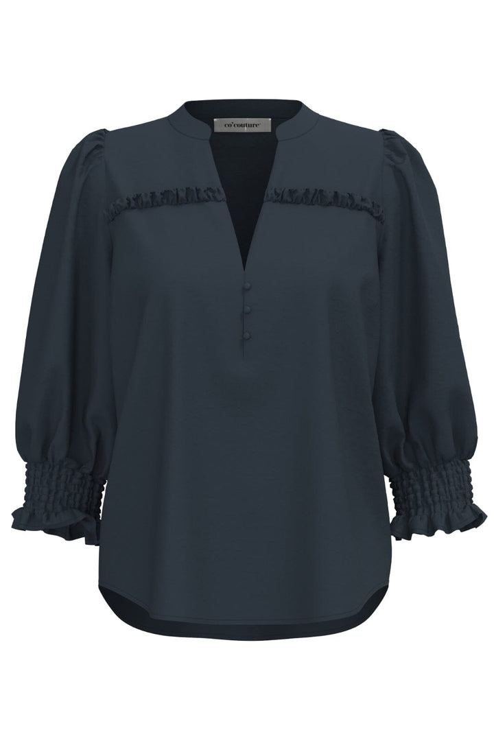 Forudbestilling - Co´couture - Callumcc Frill Ss Shirt 35484 - 61 Ink Skjorter 