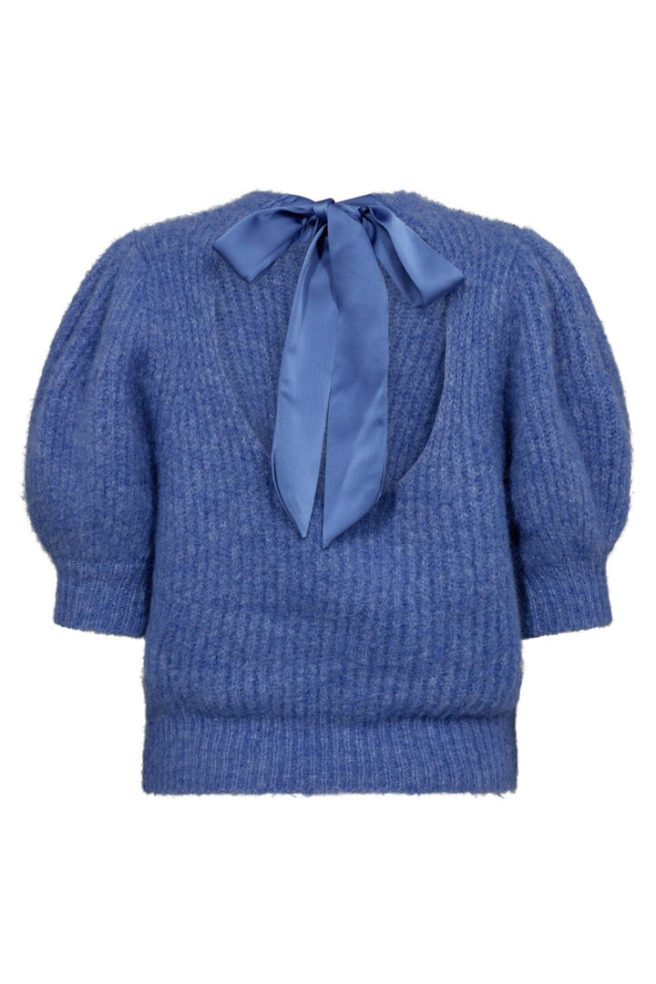 Forudbestilling - Co´couture - Coraliecc Bow Rib Knit 32135 - 23 Pale Blue Strikbluser 