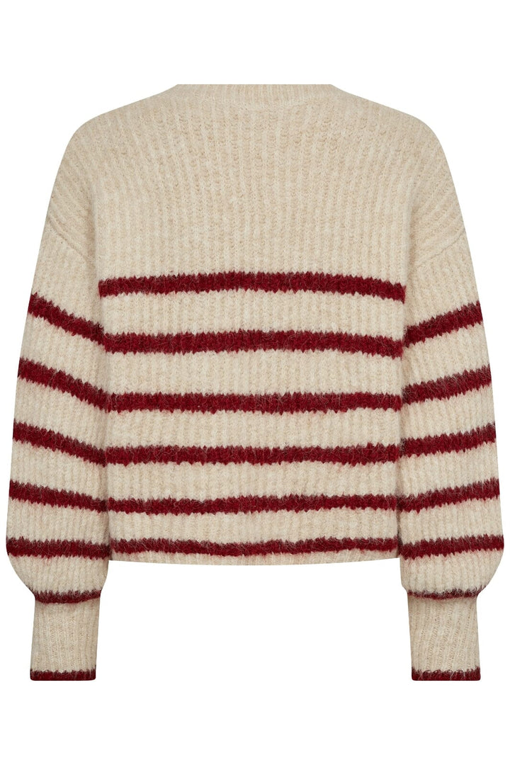 Forudbestilling - Co´couture - Coraliecc Crop Stripe O-Knit 32156 - 19960 Boneheart Strikbluser 