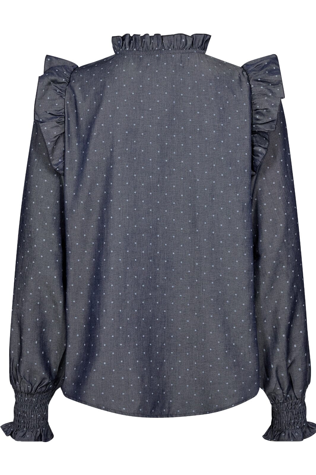 Forudbestilling - Co´couture - Dianacc Dot Frill Blouse 35590 - 120 Navy Skjorter 