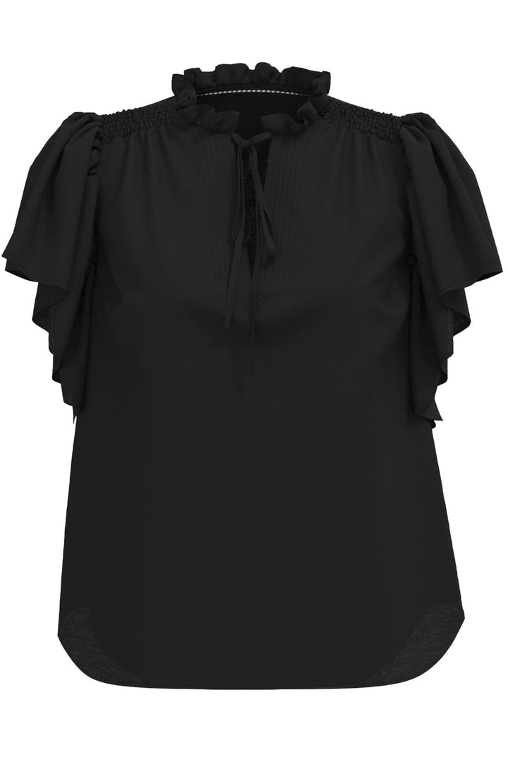 Forudbestilling - Co´couture - Heracc Ss Frill Top 35703 - 96 Black Toppe 