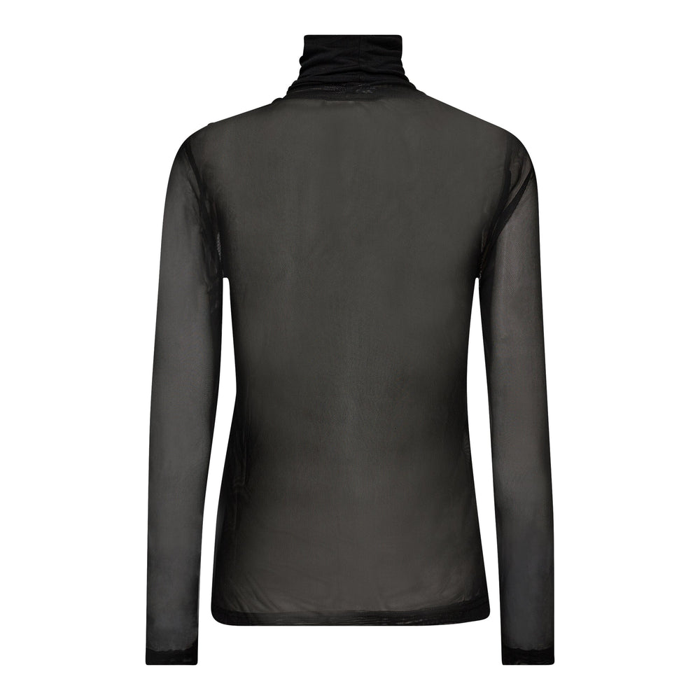 Forudbestilling - Co´couture - Meshcc Roll-Neck Blouse 33126 - 96 Black T-shirts 