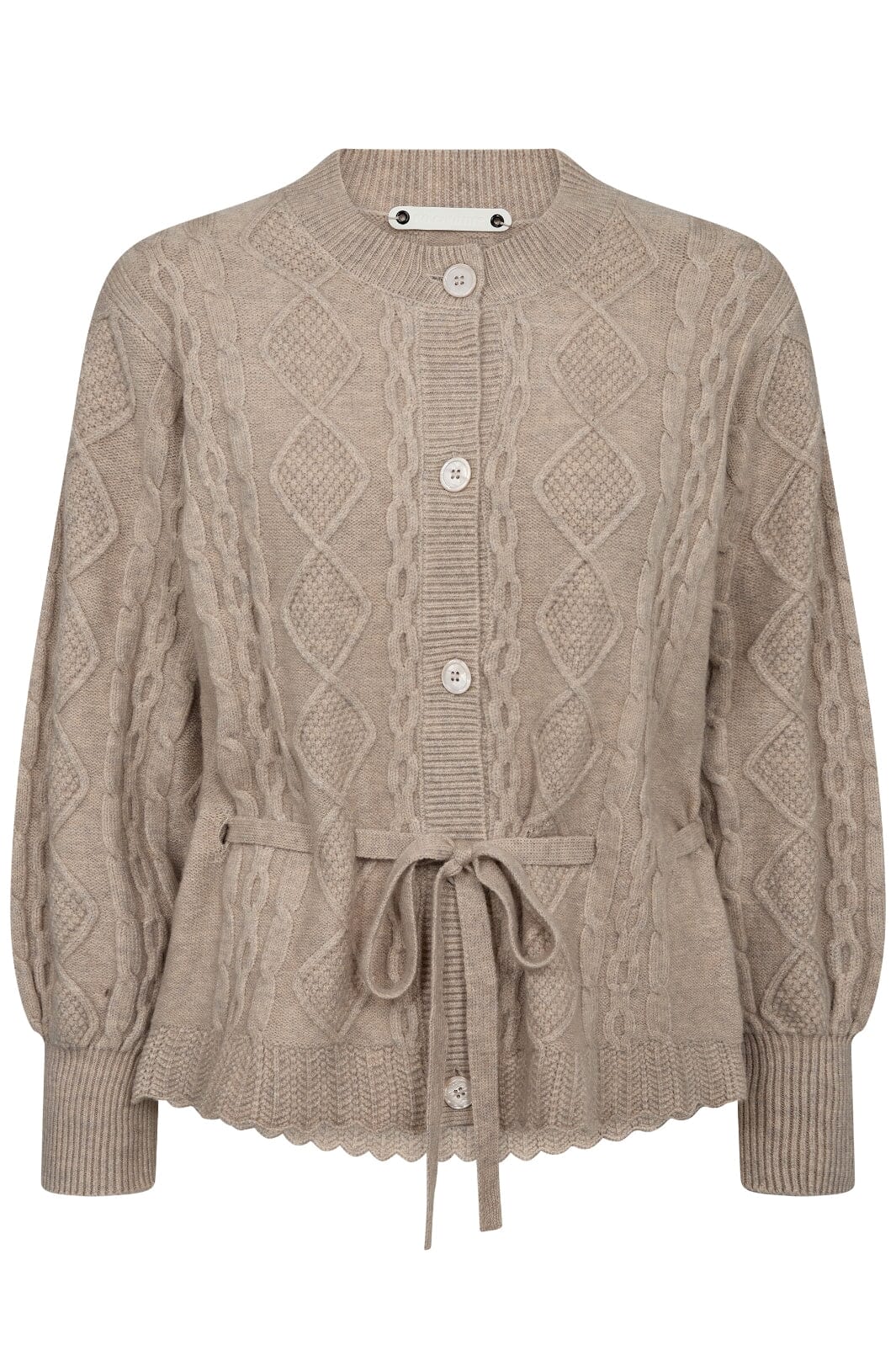 Forudbestilling - Co´couture - Rowcc Cable Tie Cardigan 32166 - 199 Bone Cardigans 