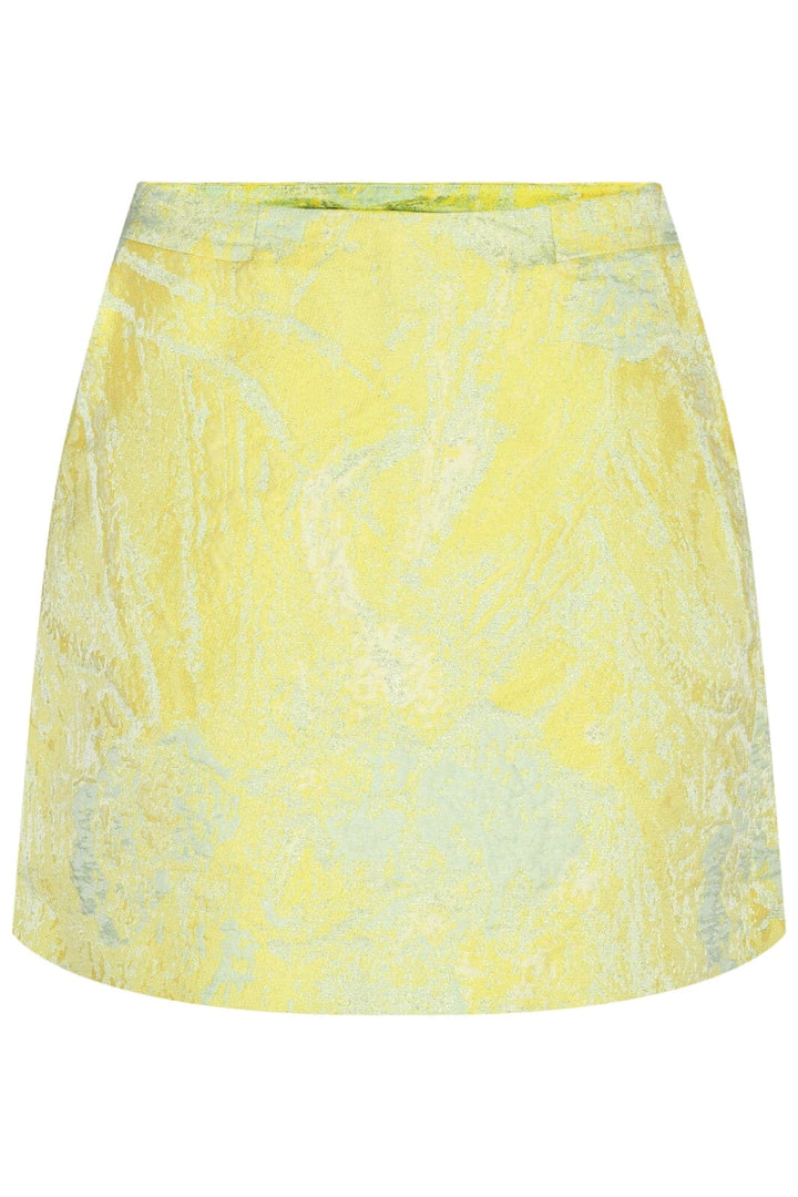 Forudbestilling - Co´couture - Simone Jacquard Mini Skirt - Lemon - (April) Nederdele 