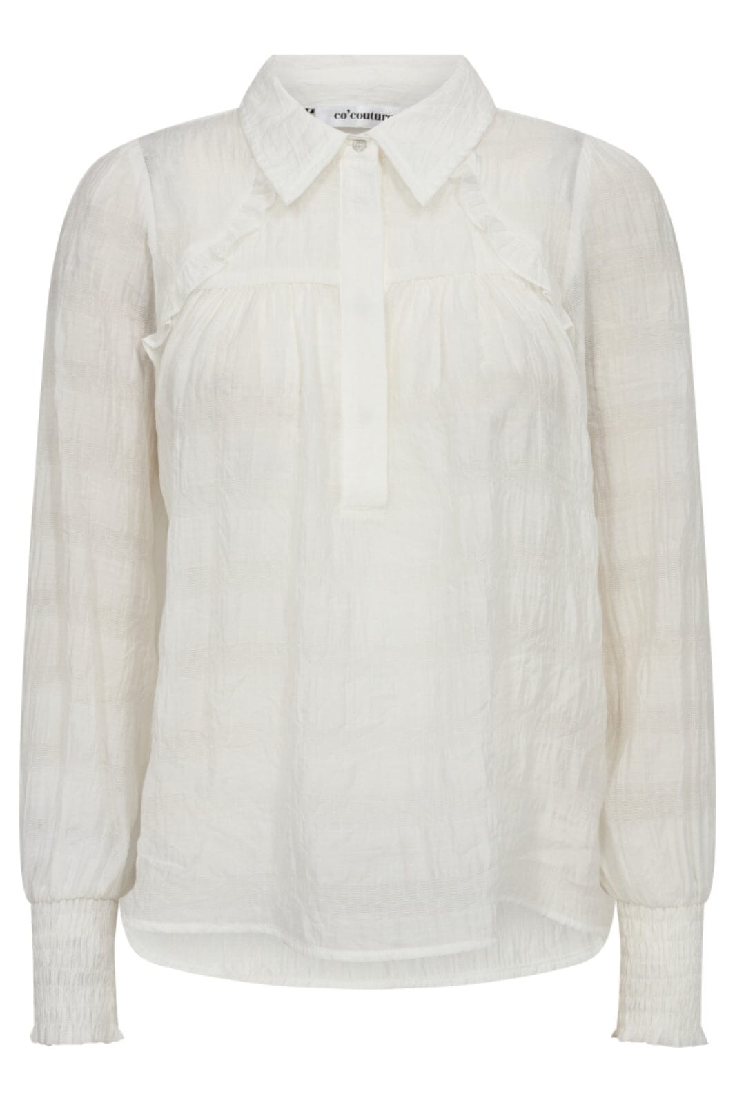 Forudbestilling - Co´couture - Structurecc Line Frill Blouse - 4000 White Skjorter 