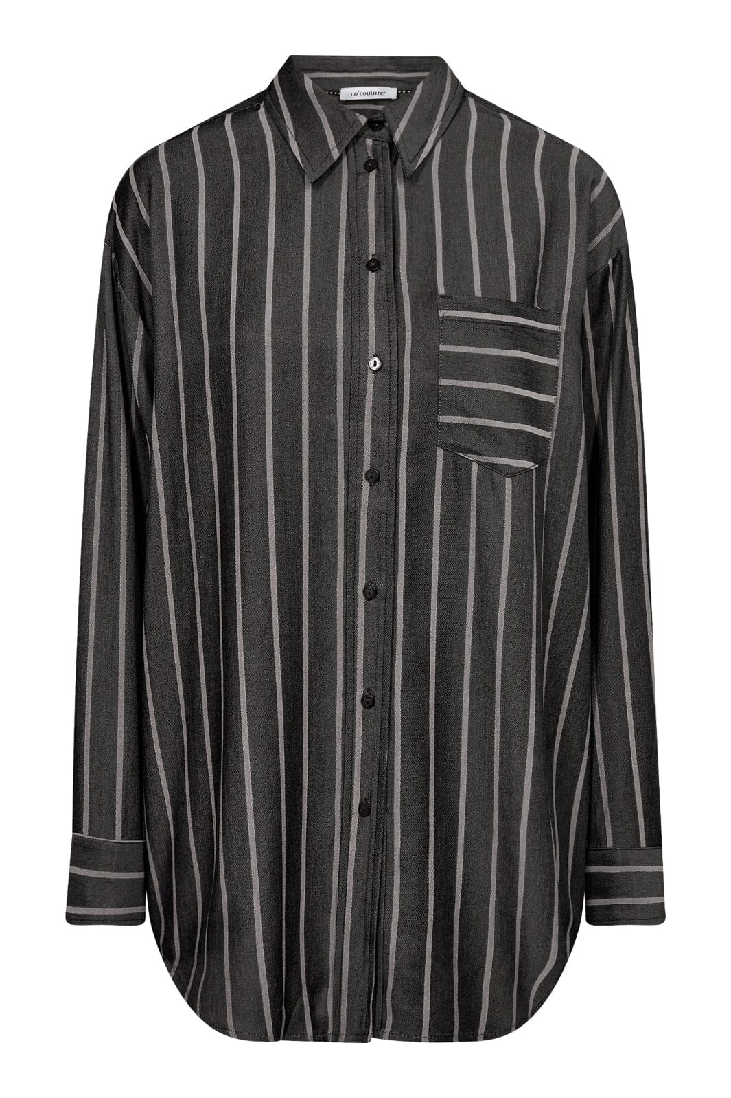 Forudbestilling - Co´couture - Suecc Stripe Oversize Shirt 35696 - 96 Black Skjorter 