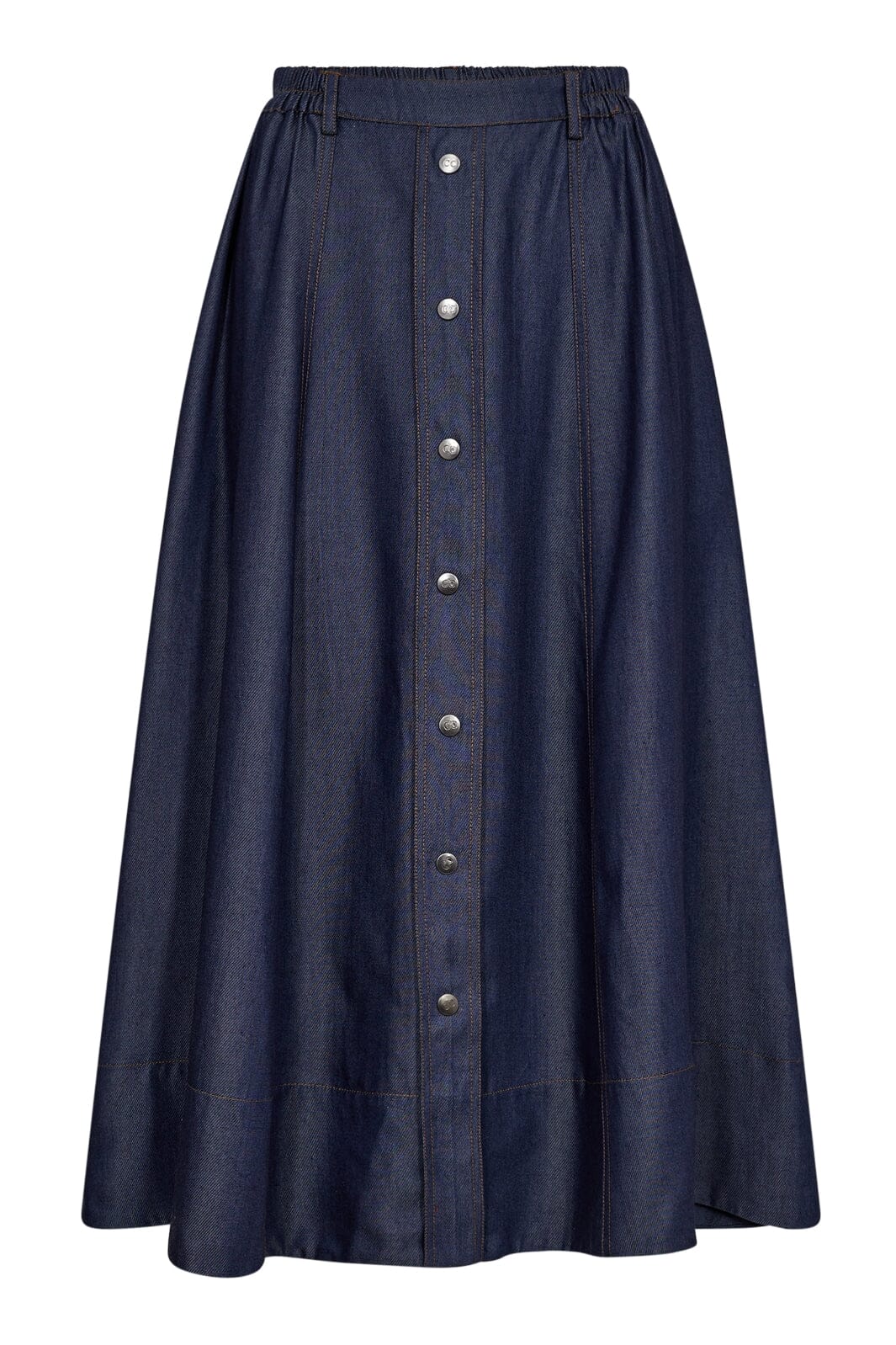 Forudbestilling - Co´couture - Tituscc Button Skirt 34160 - 555 Dark Denim Nederdele 