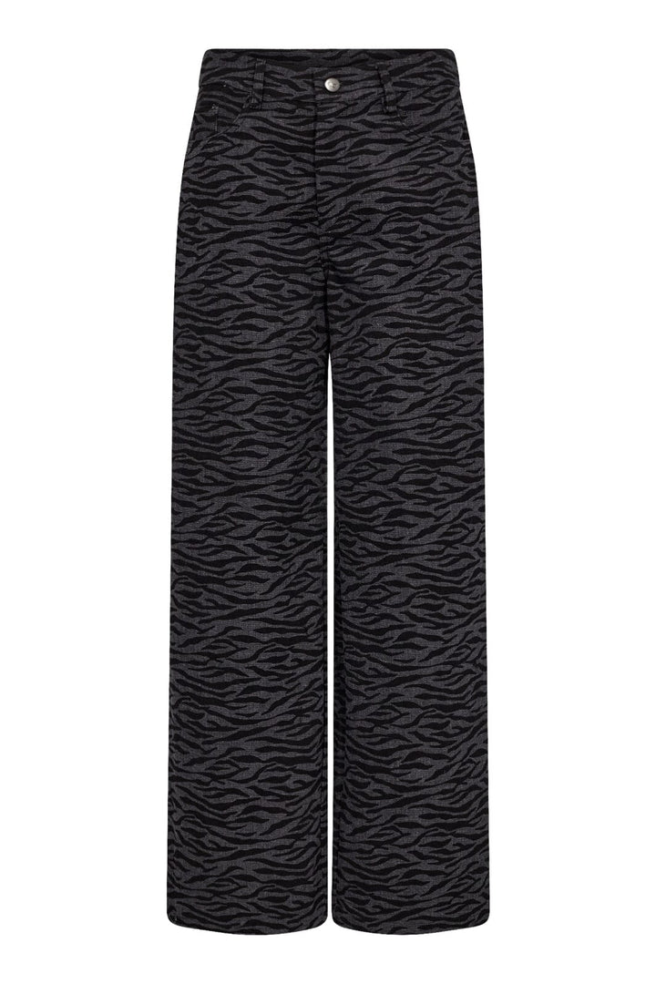 Forudbestilling - Co´couture - Zebracc Grey Wide Pant 31331 - 96 Black Bukser 