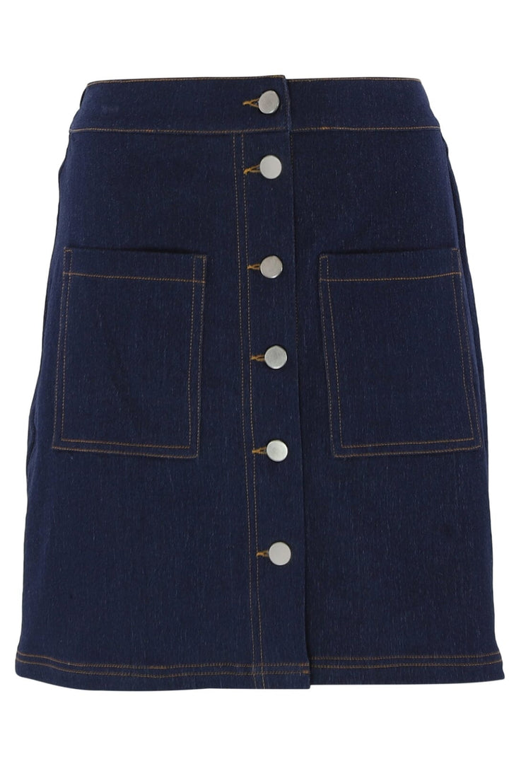 Continue - Amy Denim Skirt 14779 - Solid Blue