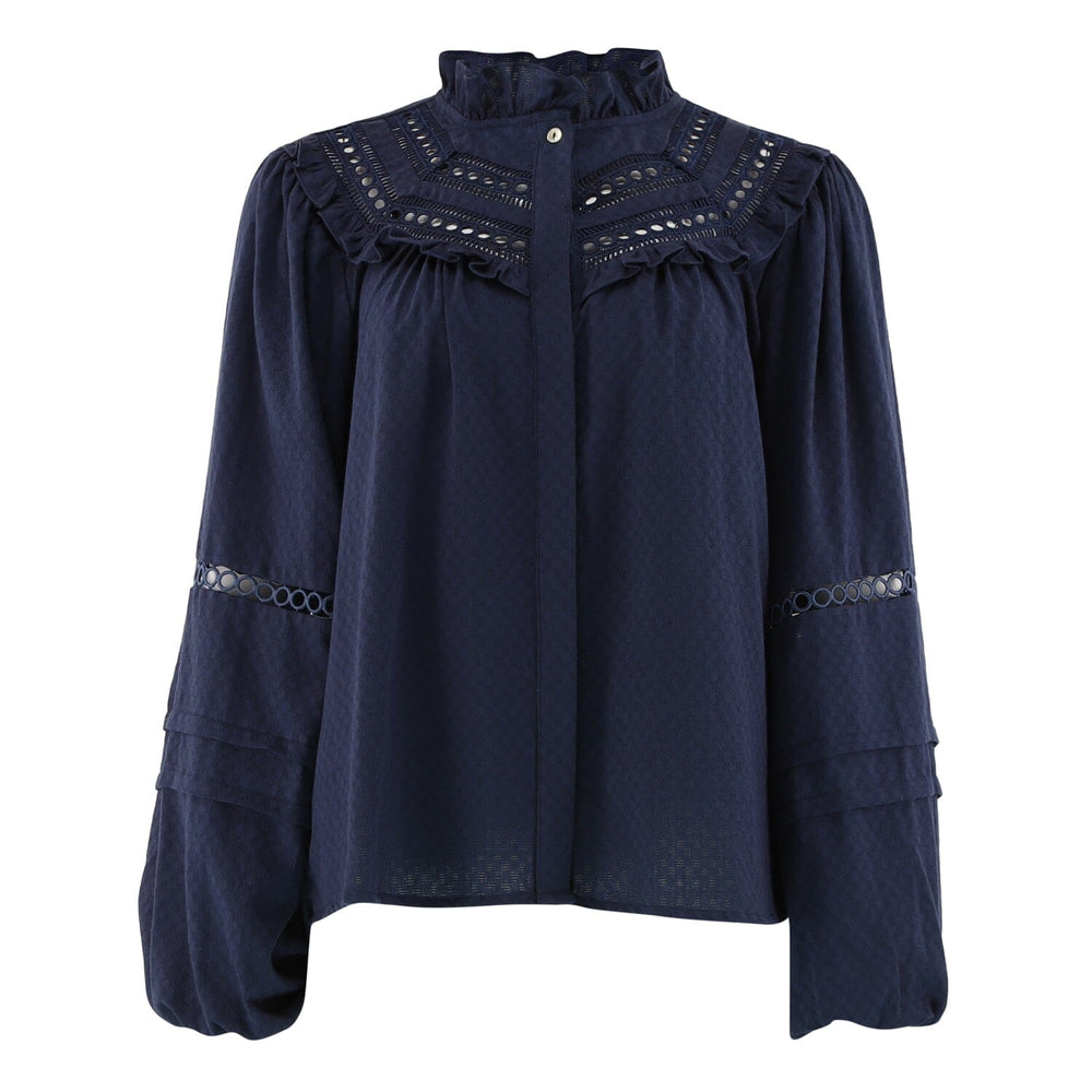 Forudbestilling - Continue - Sienna Emb - 201 Navy Blue Bluser 